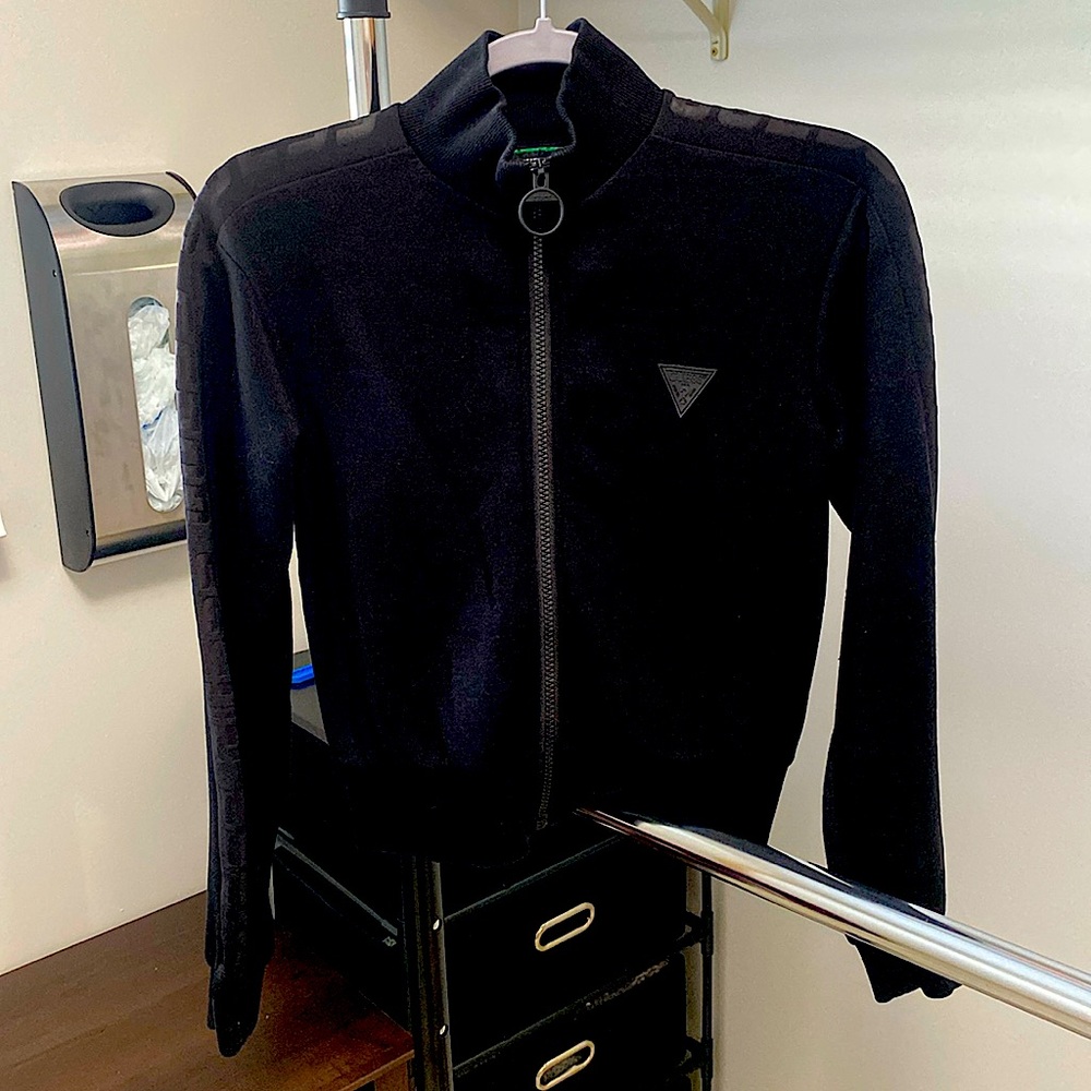 Guess brand, black full zip up. Athletic wear
